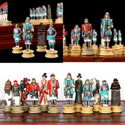 Metal Painted Chess Desktop Intelligent Game War Themed Toys Luxury Knight Hand Painted Checkers Card Gift Series Characters