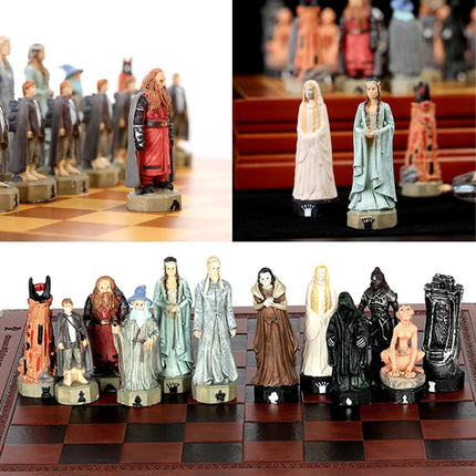 Metal Painted Chess Desktop Intelligent Game War Themed Toys Luxury Knight Hand Painted Checkers Card Gift Series Characters