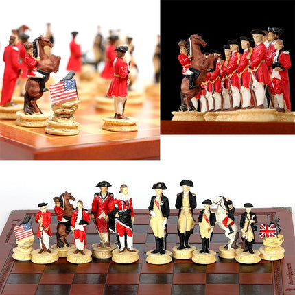 Metal Painted Chess Desktop Intelligent Game War Themed Toys Luxury Knight Hand Painted Checkers Card Gift Series Characters