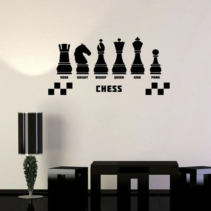 Chess Club Vinyl Wall Decals Room Decoration Intellectual Game Wall Stickers Mural Entertainment Games Wallpaper P921