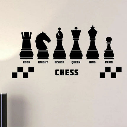 Chess Club Vinyl Wall Decals Room Decoration Intellectual Game Wall Stickers Mural Entertainment Games Wallpaper P921