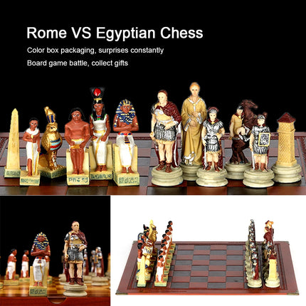 Metal Painted Chess Desktop Intelligent Game War Themed Toys Luxury Knight Hand Painted Checkers Card Gift Series Characters