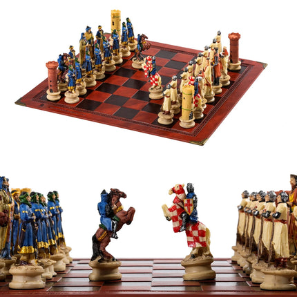 Metal Painted Chess Desktop Intelligent Game War Themed Toys Luxury Knight Hand Painted Checkers Card Gift Series Characters