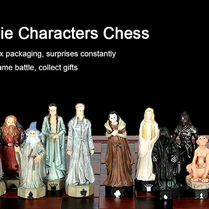 Chess Desktop Intelligence Game Movie Theme Toy Luxury Knight Hand-Painted Checkers Backgammon Card Gift Collection Character