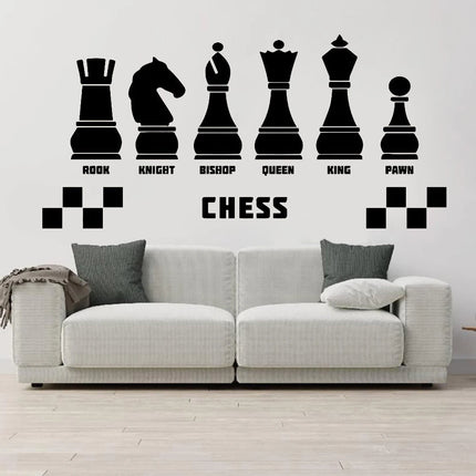 Chess Club Vinyl Wall Decals Room Decoration Intellectual Game Wall Stickers Mural Entertainment Games Wallpaper P921