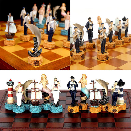 Metal Painted Chess Desktop Intelligent Game War Themed Toys Luxury Knight Hand Painted Checkers Card Gift Series Characters