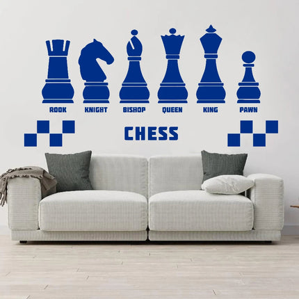 Chess Club Vinyl Wall Decals Room Decoration Intellectual Game Wall Stickers Mural Entertainment Games Wallpaper P921