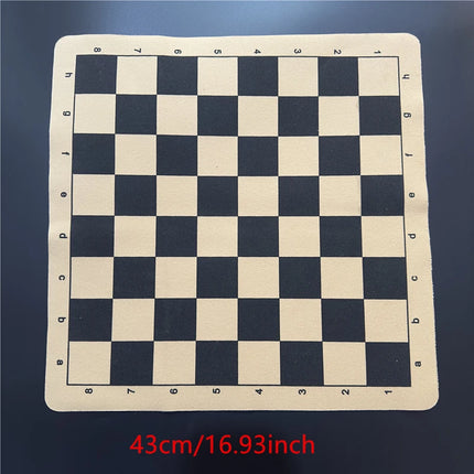 International Chess Board 34cm/13.39inch and 43cm/16.93inch Foldable Leather Fleece Material International Foldable Game Chess