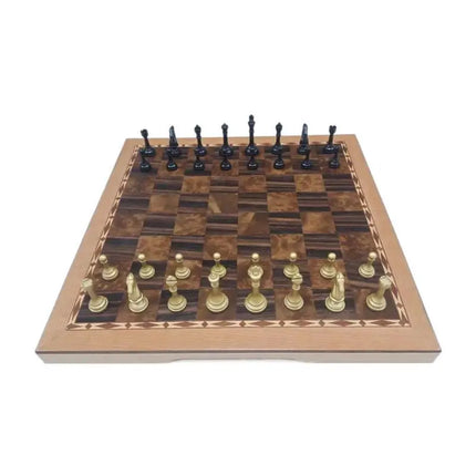 Luxury Metal Chess Set Portable Professional Board Games Foldable Wooden Checkerboard Retro Handmade Chess Pieces Decorations