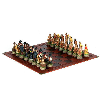 Metal Painted Chess Desktop Intelligent Game War Themed Toys Luxury Knight Hand Painted Checkers Card Gift Series Characters