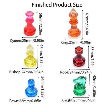 Chess Mold For Resin Silicone Chess Resin Mold Chess Crystal Epoxy Casting Molds For DIY Crafts Making Birthday Gift