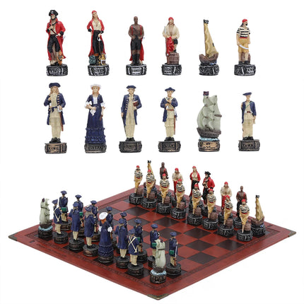 Metal Painted Chess Desktop Intelligent Game War Themed Toys Luxury Knight Hand Painted Checkers Card Gift Series Characters