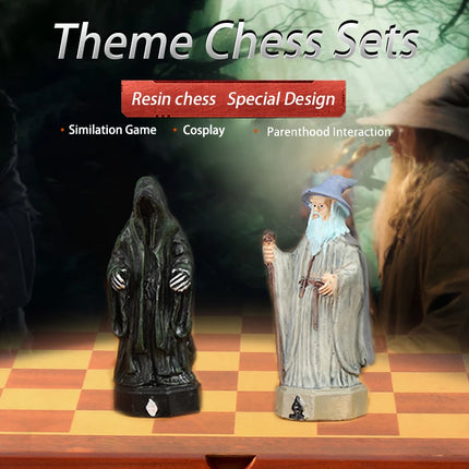 Chess Desktop Intelligence Game Movie Theme Toy Luxury Knight Hand-Painted Checkers Backgammon Card Gift Collection Character