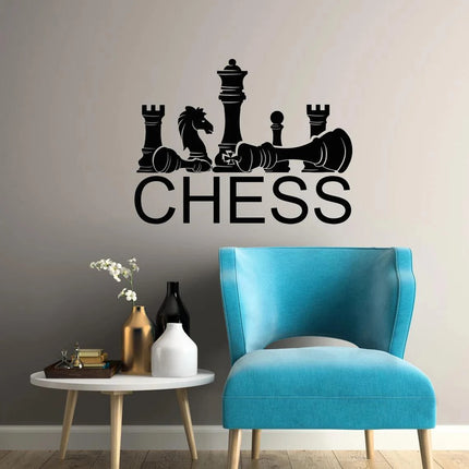 Chess Vinyl Wall Decal Chessplayer Club School Decor Stickers Mural Home Decoration Living Room Wall Tattoo Wallpapers P1065