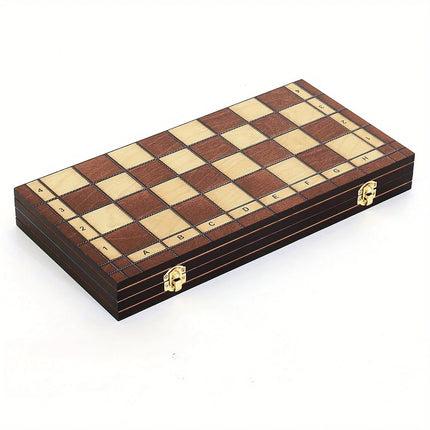 Magnetic 39cm Wooden Chess Board Game Toy, Wooden Solid Wood Puzzle Interactive Game Standard Version, Large-sized Double Queens