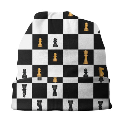 Chess Pieces Bonnet Hats Hip Hop Knitted Hat For Women Men Autumn Winter Warm Chess Lover Checkmate Skullies Beanies Caps