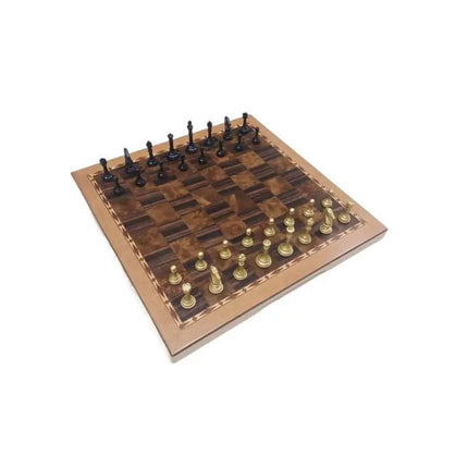 Luxury Metal Chess Set Portable Professional Board Games Foldable Wooden Checkerboard Retro Handmade Chess Pieces Decorations