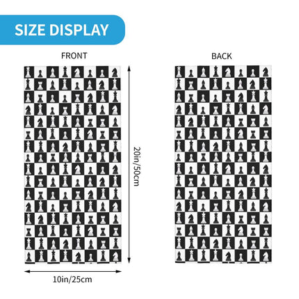 Black And White Chess Chessboard Bandana Neck Warmer Women Men Winter Hiking Ski Scarf Gaiter Checkered Face Cover