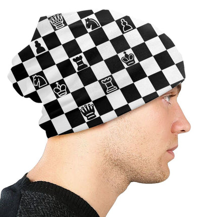 Chess Pieces Bonnet Hats Hip Hop Knitted Hat For Women Men Autumn Winter Warm Chess Lover Checkmate Skullies Beanies Caps