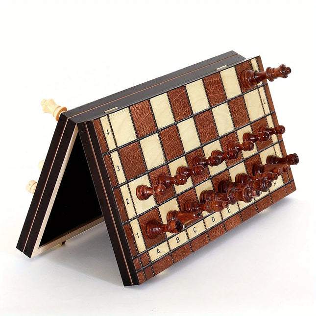 Magnetic 39cm Wooden Chess Board Game Toy, Wooden Solid Wood Puzzle Interactive Game Standard Version, Large-sized Double Queens