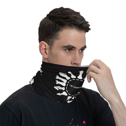 Black And White Chess Chessboard Bandana Neck Warmer Women Men Winter Hiking Ski Scarf Gaiter Checkered Face Cover