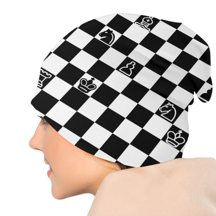 Chess Pieces Bonnet Hats Hip Hop Knitted Hat For Women Men Autumn Winter Warm Chess Lover Checkmate Skullies Beanies Caps