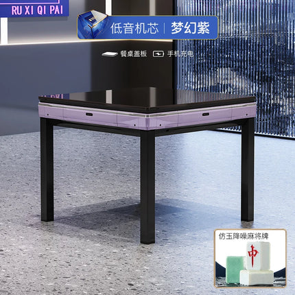 ZC Chess and Card Room Mahjong Machine Smoke Exhaust Lamp Set Automatic Dining Table Dual-Use Mahjong Table