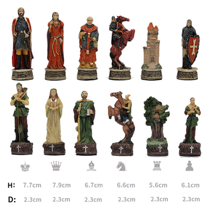 Russian and French Characters War Resin Chess Theme Board Game Toy Table Luxury Collection Gift with Wooden Chessboard