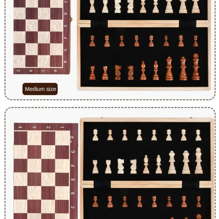 Folding Wood Color Chess with Large Chessboard for Beginners Children Adult  Chess Portable Travel Chess Set