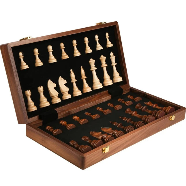 High-grade Set Of Solid Wood Chess Pieces Wooden Folding Board Game With More Than 2 After The Game Entertainment