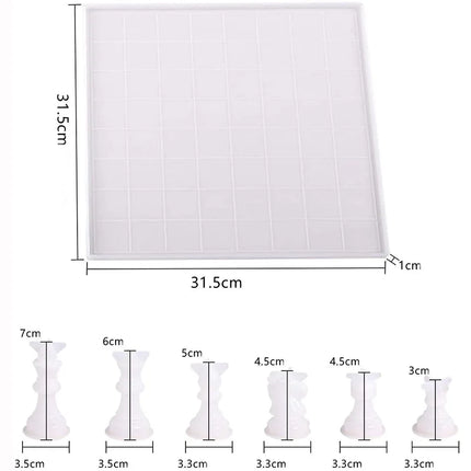 Cetakan Resin Epoksi Kristal DIY Cetakan Silikon Potongan Catur 3D Untuk Resin