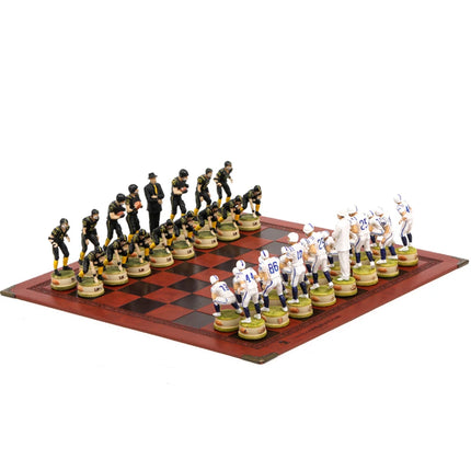 Russian and French Characters War Resin Chess Theme Board Game Toy Table Luxury Collection Gift with Wooden Chessboard