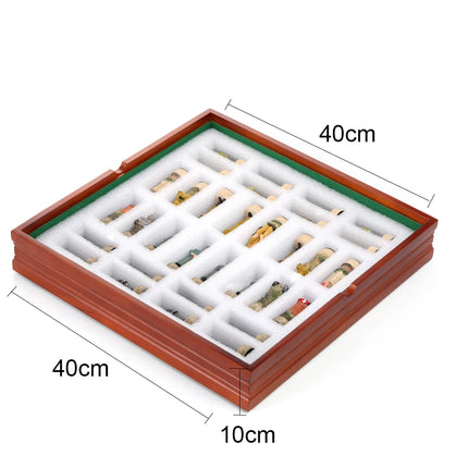 Wooden chessboard without chess pieces, chess storage box 40cm