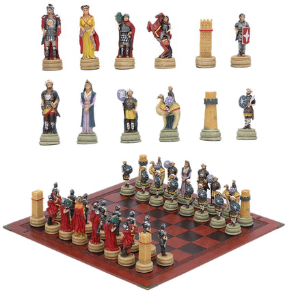 Metal Painted Chess Desktop Intelligent Game War Themed Toys Luxury Knight Hand Painted Checkers Card Gift Series Characters