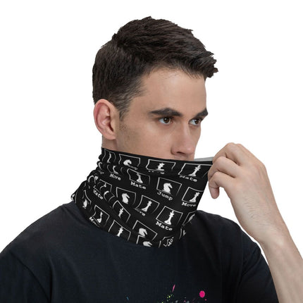 Black And White Chess Chessboard Bandana Neck Warmer Women Men Winter Hiking Ski Scarf Gaiter Checkered Face Cover