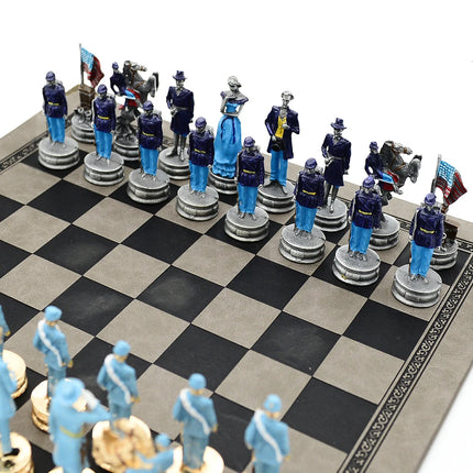 Metal Painted Chess Desktop Intelligent Game War Themed Toys Luxury Knight Hand Painted Checkers Card Gift Series Characters