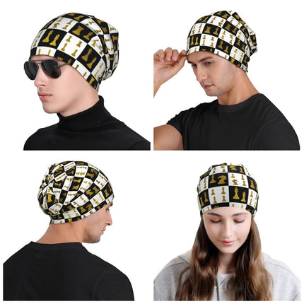 Chess Pieces Bonnet Hats Hip Hop Knitted Hat For Women Men Autumn Winter Warm Chess Lover Checkmate Skullies Beanies Caps