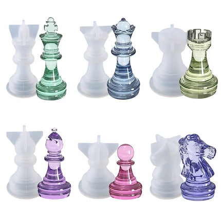 DIY Crystal Epoxy Resin Mold 3D Chess Piece Silicone Mould For Resin