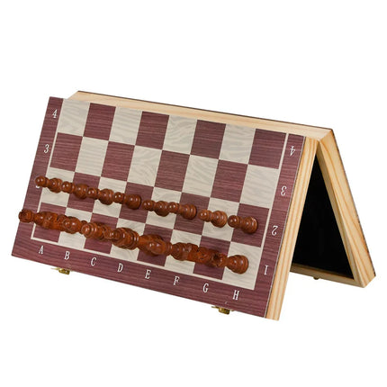 Folding Wood Color Chess with Large Chessboard for Beginners Children Adult  Chess Portable Travel Chess Set