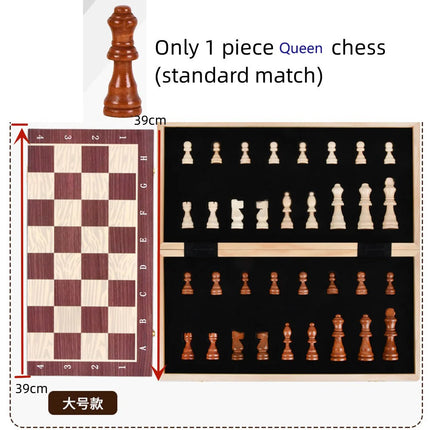 Folding Wood Color Chess with Large Chessboard for Beginners Children Adult  Chess Portable Travel Chess Set