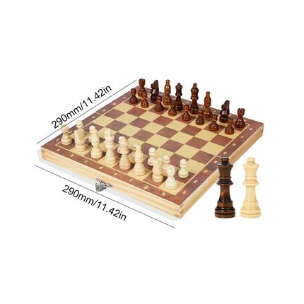 29x29cm Large Chessboard Developing Strategic Thinking 3 in 1 Chess Chekers Backgammon Foldable Chess Board for Kids Adults