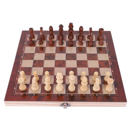 29x29cm Large Chessboard Developing Strategic Thinking 3 in 1 Chess Chekers Backgammon Foldable Chess Board for Kids Adults