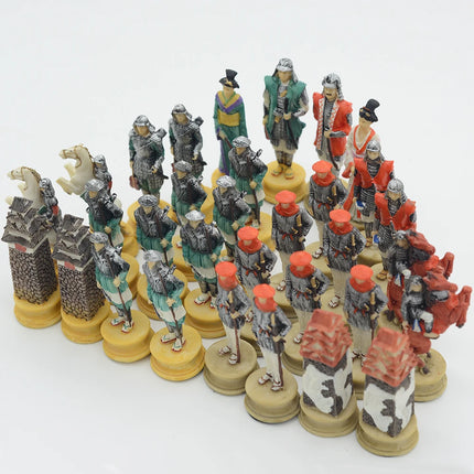 Karakter Samurai Jepang Bertema Resin Catur Hanya Meja Catur Permainan Puzzle Mainan Ksatria Mewah Hadiah Liburan