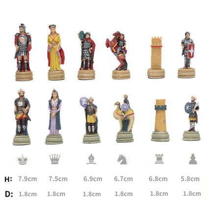 Russian and French Characters War Resin Chess Theme Board Game Toy Table Luxury Collection Gift with Wooden Chessboard