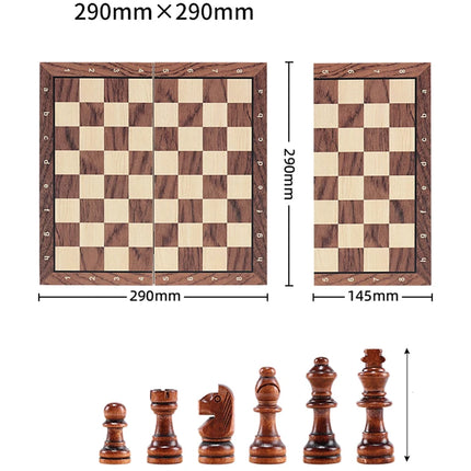 Chess Set - Magnetic Foldable Portable Solid Wood Chess Board - Educational Games for Students and Kids - Christmas Gift