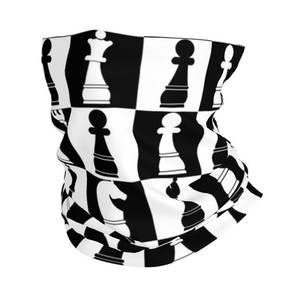 Black And White Chess Chessboard Bandana Neck Warmer Women Men Winter Hiking Ski Scarf Gaiter Checkered Face Cover