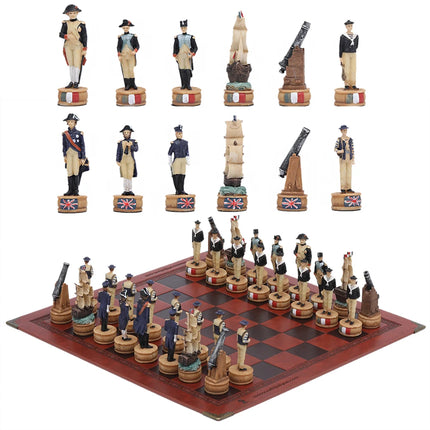 Metal Painted Chess Desktop Intelligent Game War Themed Toys Luxury Knight Hand Painted Checkers Card Gift Series Characters