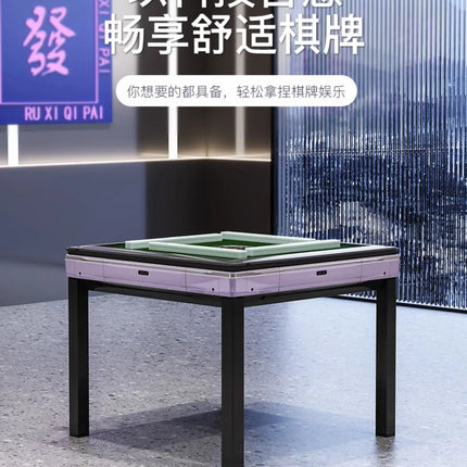 ZC Chess and Card Room Mahjong Machine Smoke Exhaust Lamp Set Automatic Dining Table Dual-Use Mahjong Table