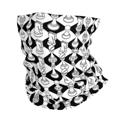 Black And White Chess Chessboard Bandana Neck Warmer Women Men Winter Hiking Ski Scarf Gaiter Checkered Face Cover