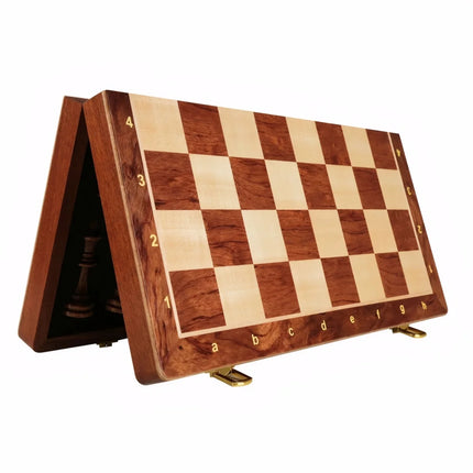 Exquisite Solid Wood Premium chess set with 2 additional backfolded board 39cm/15.35inch for Christmas holiday gift